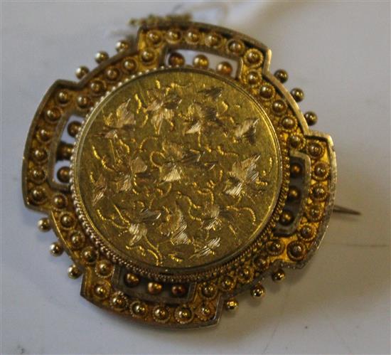 15ct gold locket brooch